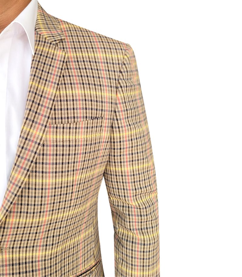 Men's Blazer Formal Slim Fit : SS1 (18 BROWN CK) - Image 2