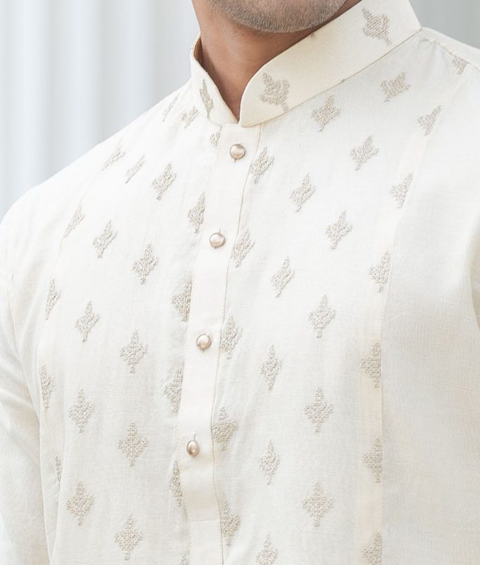 Men's Punjabi & Pajama: Off White