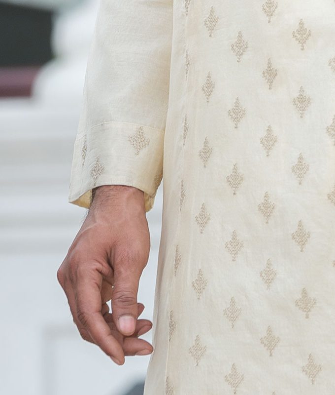 Men's Punjabi & Pajama: Off White