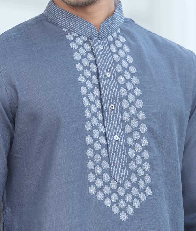 Men's Punjab & Pajama : Grey Design