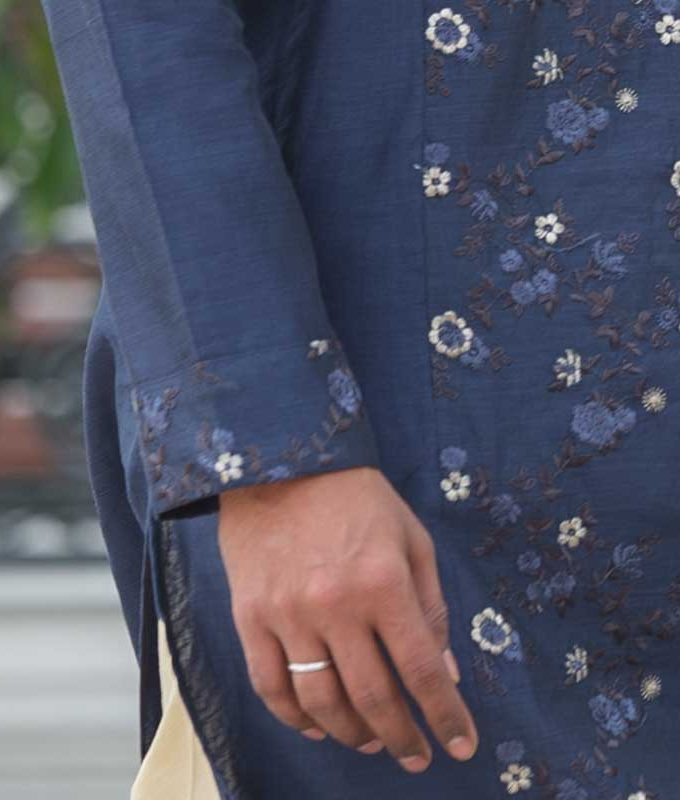 Men's Exclusive Punjabi & Pajama : Dark Blue Design