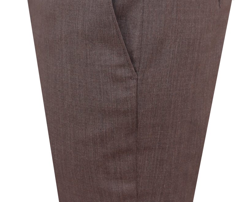 Men's Formal Trouser Slim Fit Plain Front Cross Pocket Color: 68 ( Chocolate) - Image 3