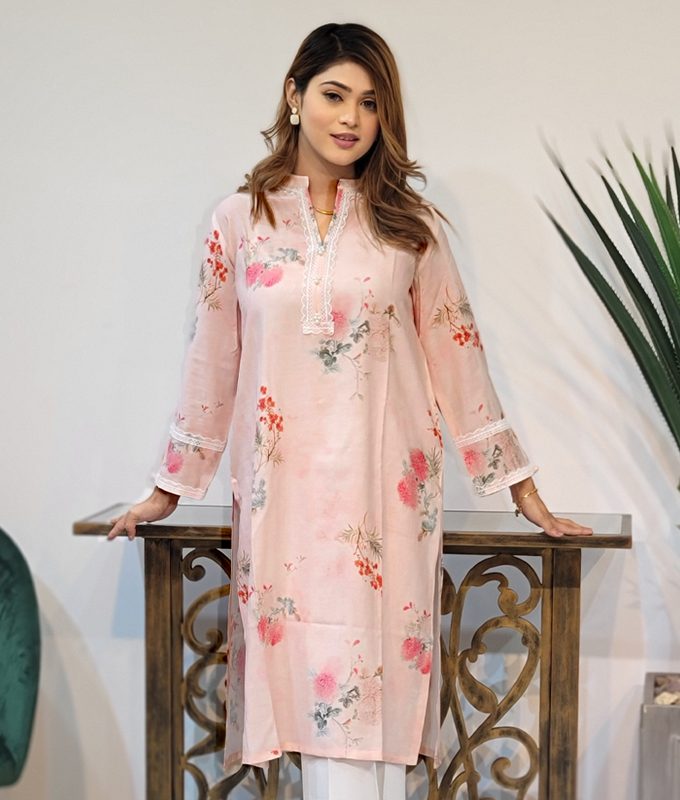 Feme Kurti :  Light Pink Color