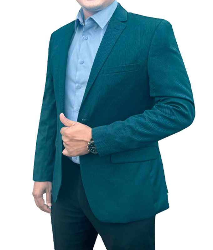 Men’s Formal Blazer Color: (EW) Pith Blue Dot