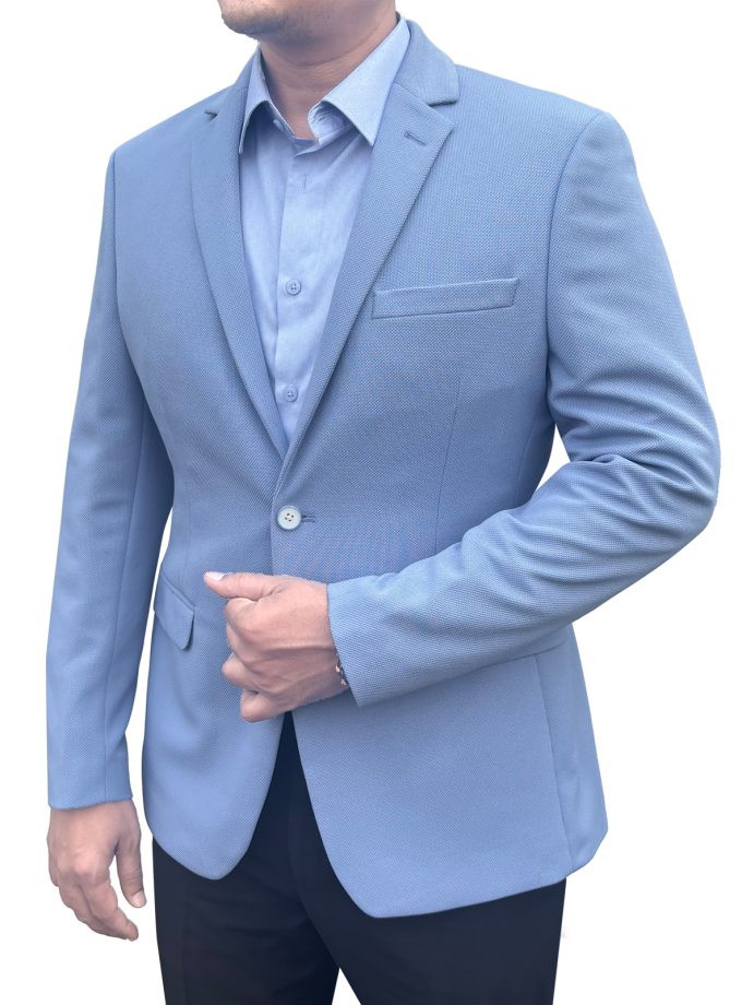 Men’s Formal Blazer Color: (EW) Sky Blue Dott