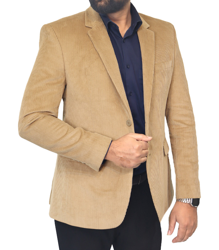 Men’s Formal Blazer Color: (BASIC989) Brown Cord