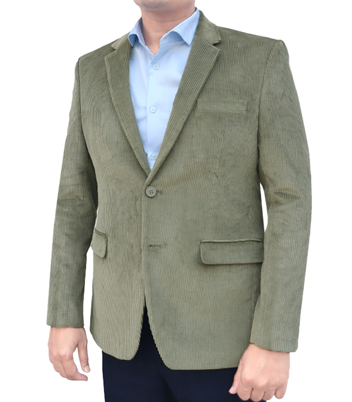Men’s Formal Blazer Color: (BASIC989) LT Olive Cord