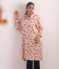 Feme Kurti:  Light Pink Polka Dot