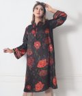 Feme Kurti:  Red Floral Design