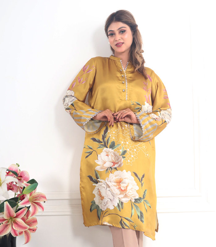 Feme Kurti:  Golden Flower Design