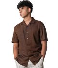 Cuban Collar Half Sleeve Shirt – Chocolate Color